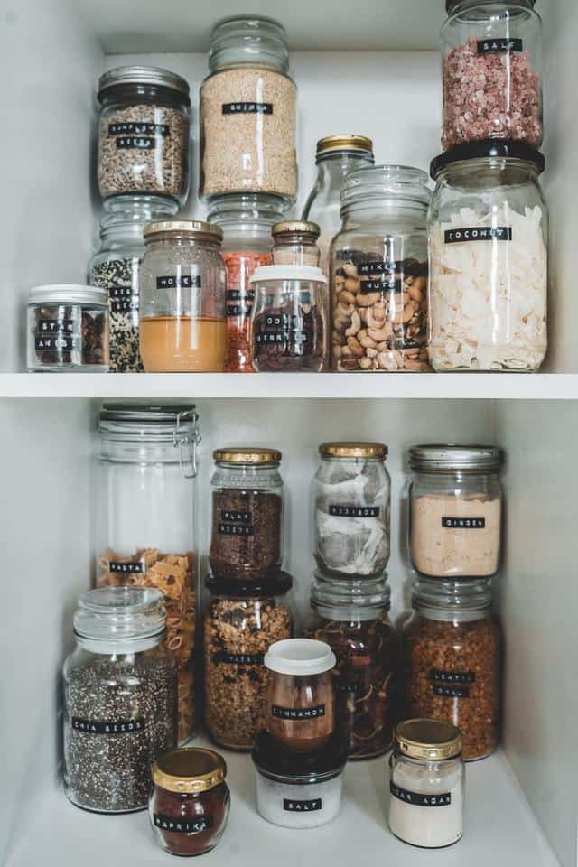 pantry organization glass jars